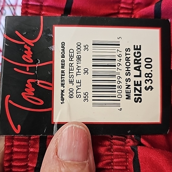 TONY HANK, men's swimsuit new with tags.‎ Size large.  Jester red, net lining. - Picture 6 of 7